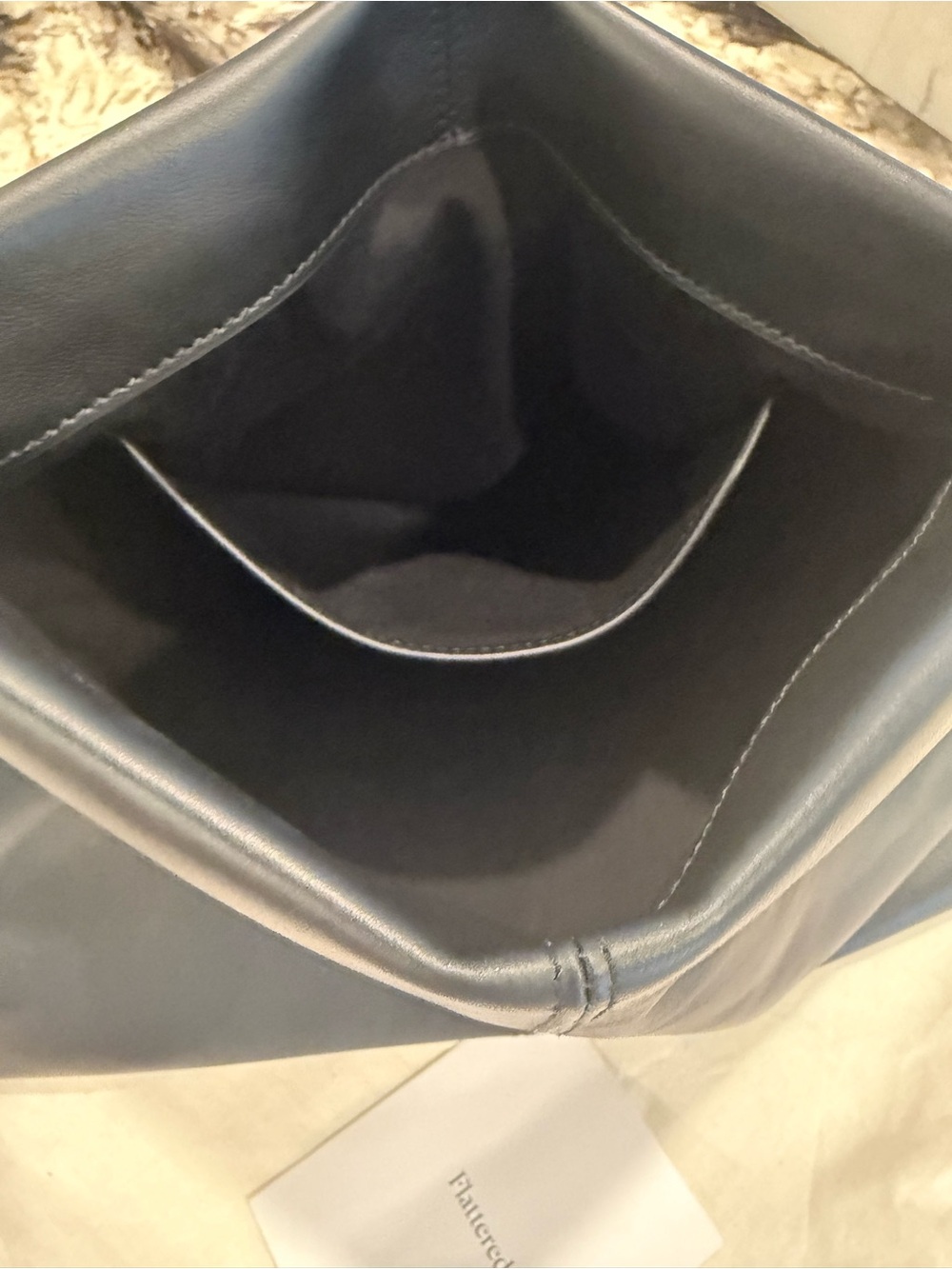 Flattered Black Leather Fold-Top Clutch with Gold Hardware - Picture 3 of 4